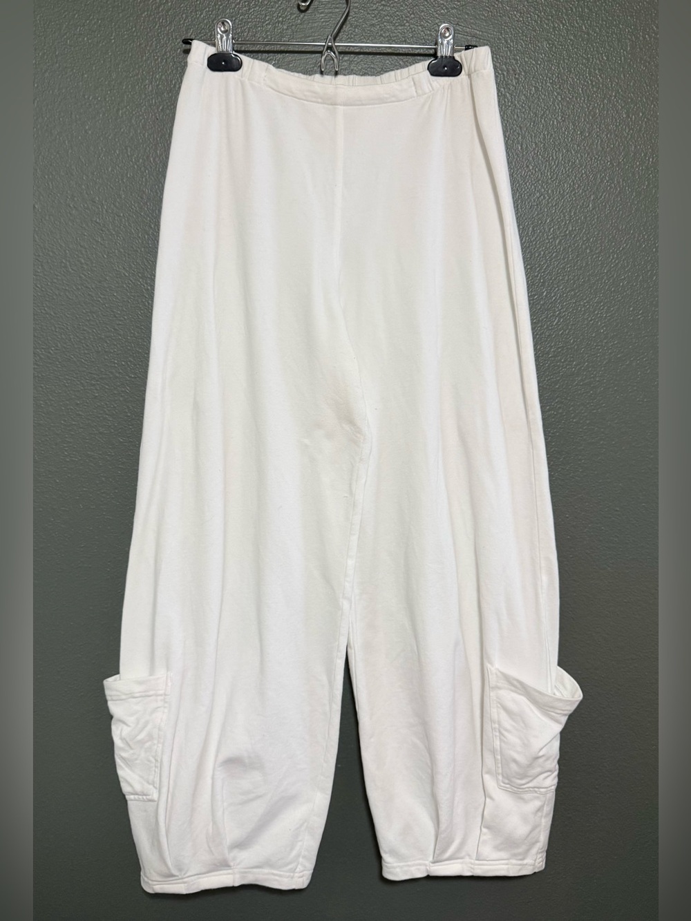 White Wide-Leg Cargo Cotton Baggy Ballon Pants XS